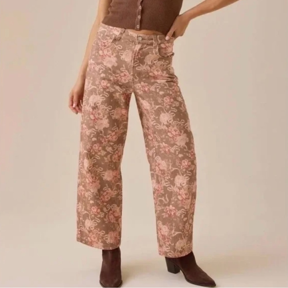Floral Wide-Leg Pants